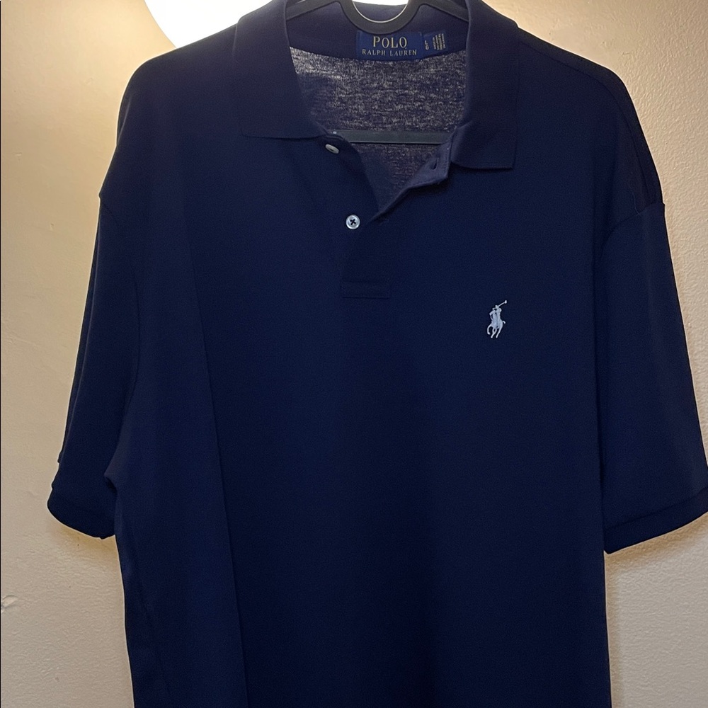 Polo by Ralph Lauren Men's Navy Blue Polo Shirt size Largeq